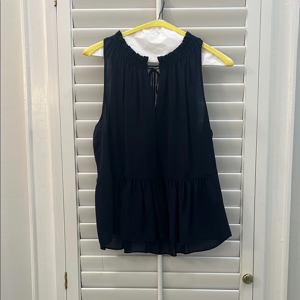 Rebecca Taylor Navy Peplum Blouse